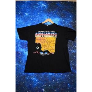 Vintage 1994 California Earthquake‎ Shirt Mens XL Single Stitch I Survived 90s